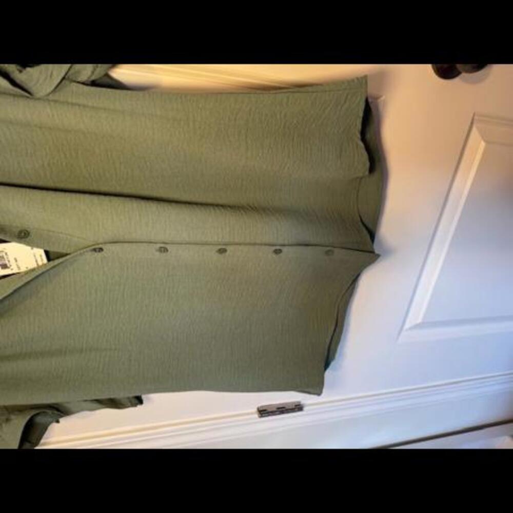 Pleione Seafoam‎ Green Ruffle Sleeve Button Front Blouse Top NWT M - Picture 5 of 6